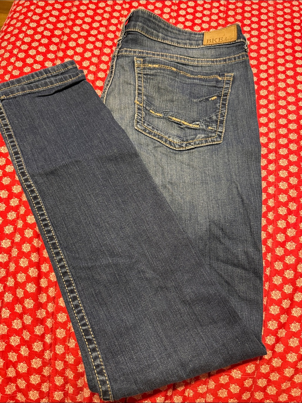 BKE Dark Wash Blue Straight Leg Jeans